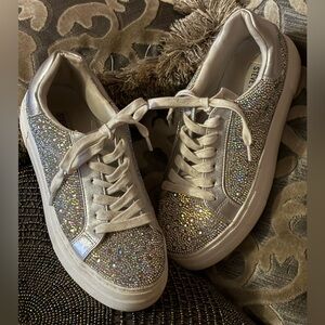 Steve Madden Salina Women's Glittery Silver Sneakers size 6M